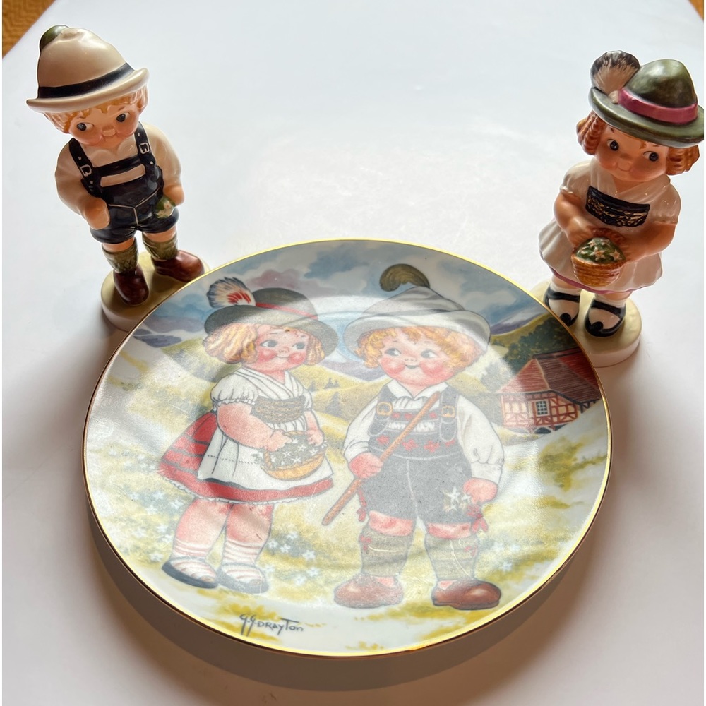 Vintage Goebel Plate & Two Figurines